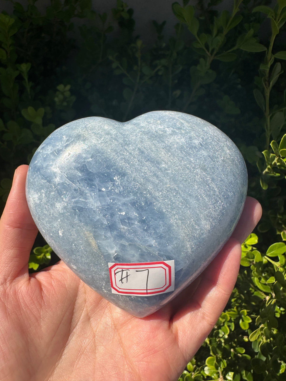 Blue Calcite Heart with Cloudy Blue Pattern | 465g 9.8cm Exact Piece #7