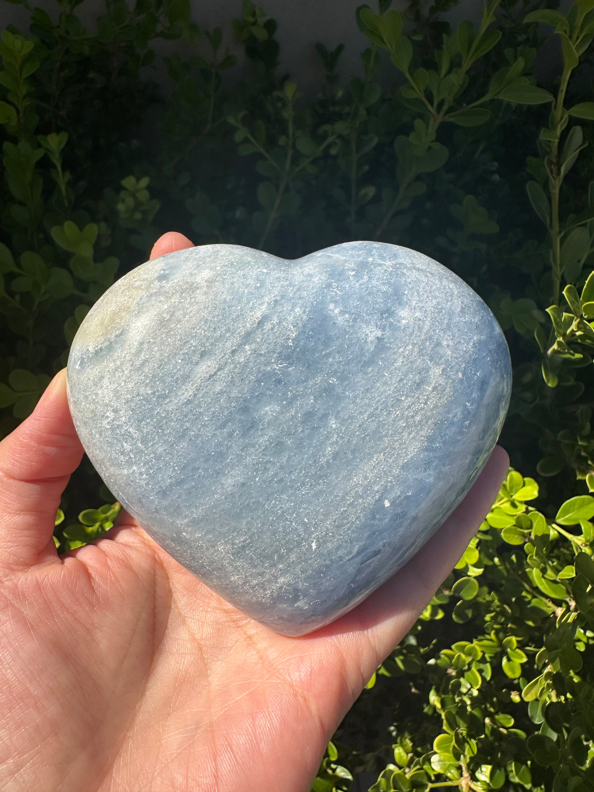 Blue Calcite Heart with Cloudy Blue Pattern | 465g 9.8cm Exact Piece #7