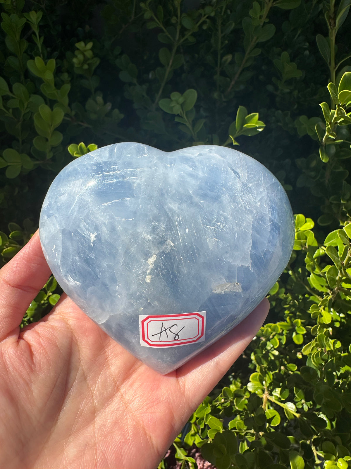 Blue Calcite Heart with Cloudy Blue Pattern | 565g 10.2cm Exact Piece #8