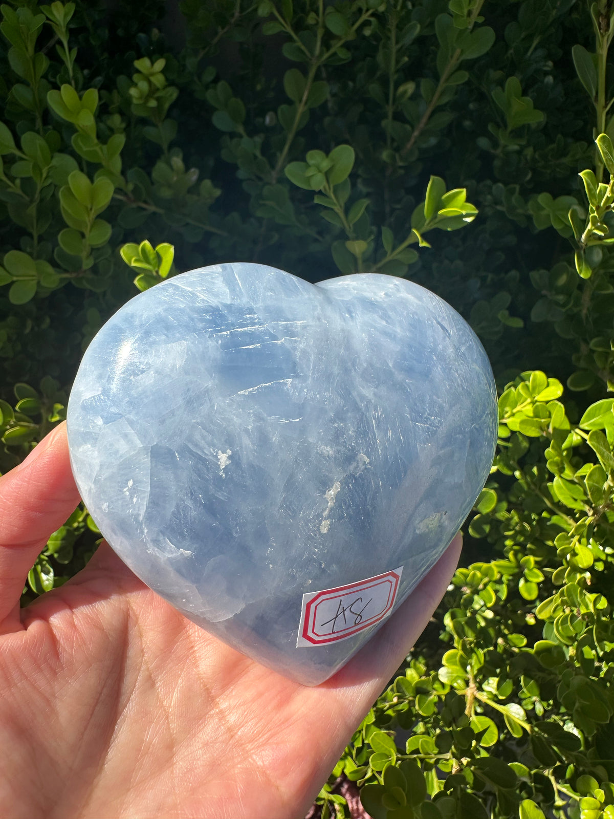 Blue Calcite Heart with Cloudy Blue Pattern | 565g 10.2cm Exact Piece #8