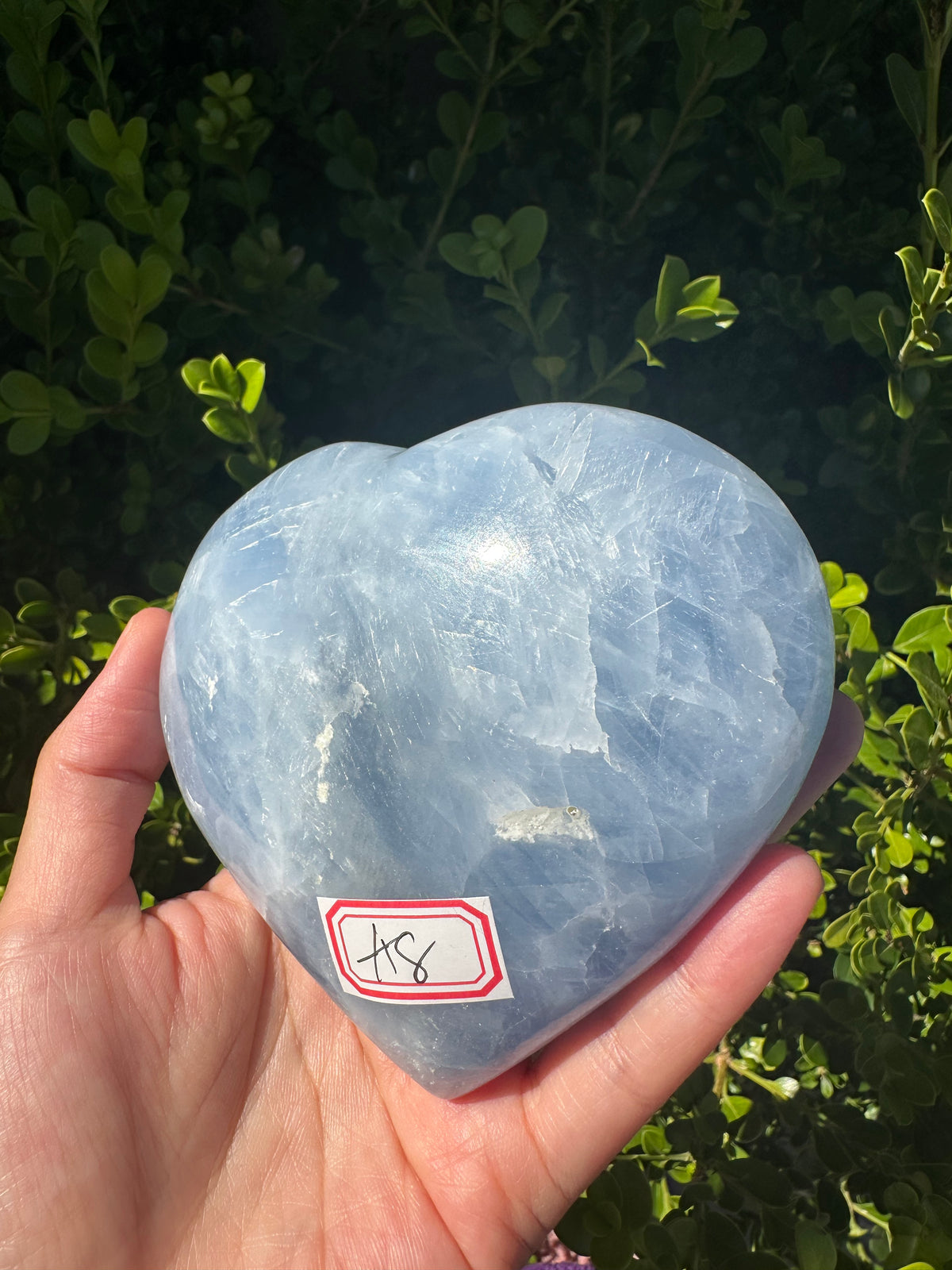 Blue Calcite Heart with Cloudy Blue Pattern | 565g 10.2cm Exact Piece #8