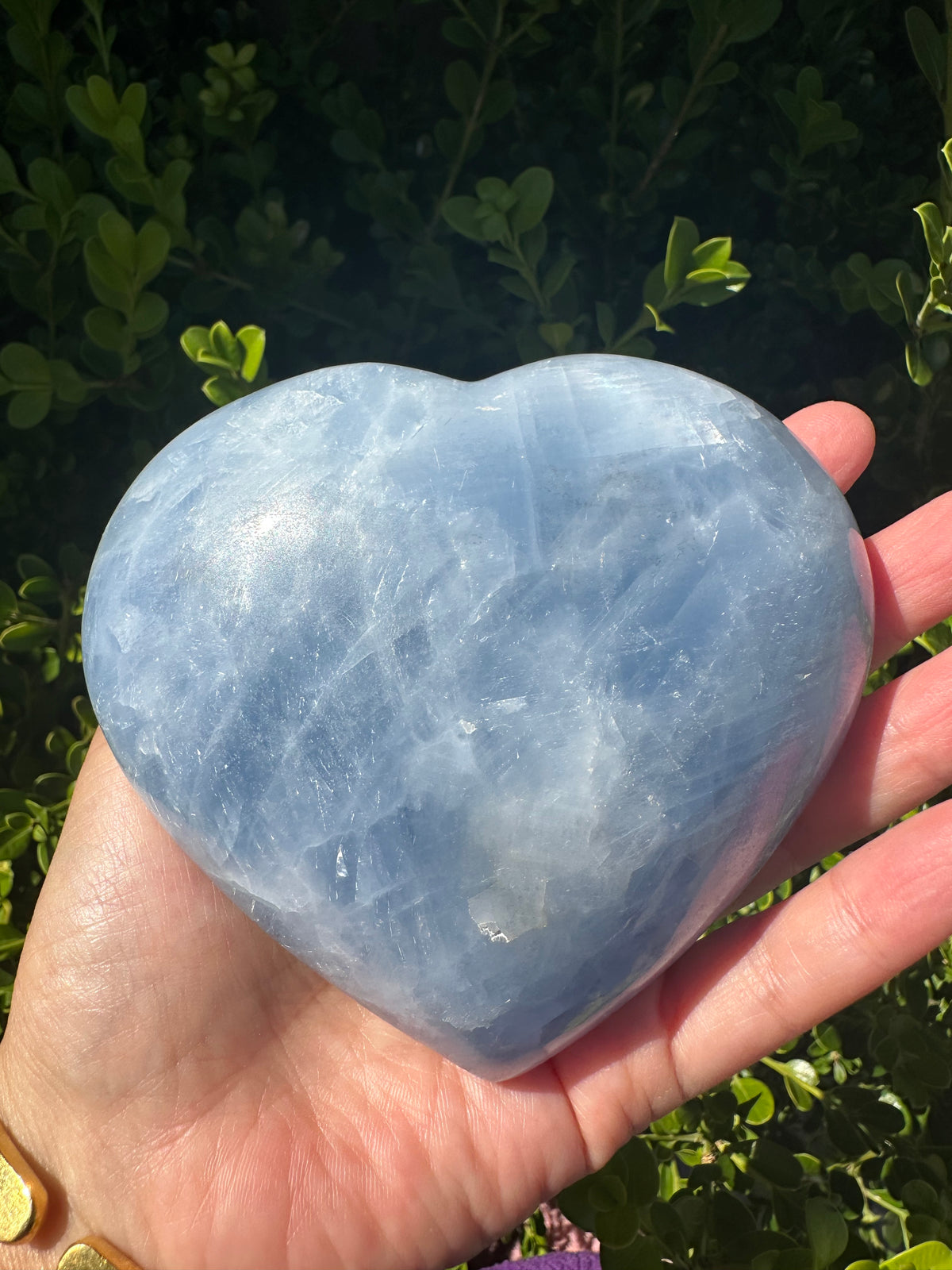 Blue Calcite Heart with Cloudy Blue Pattern | 565g 10.2cm Exact Piece #8