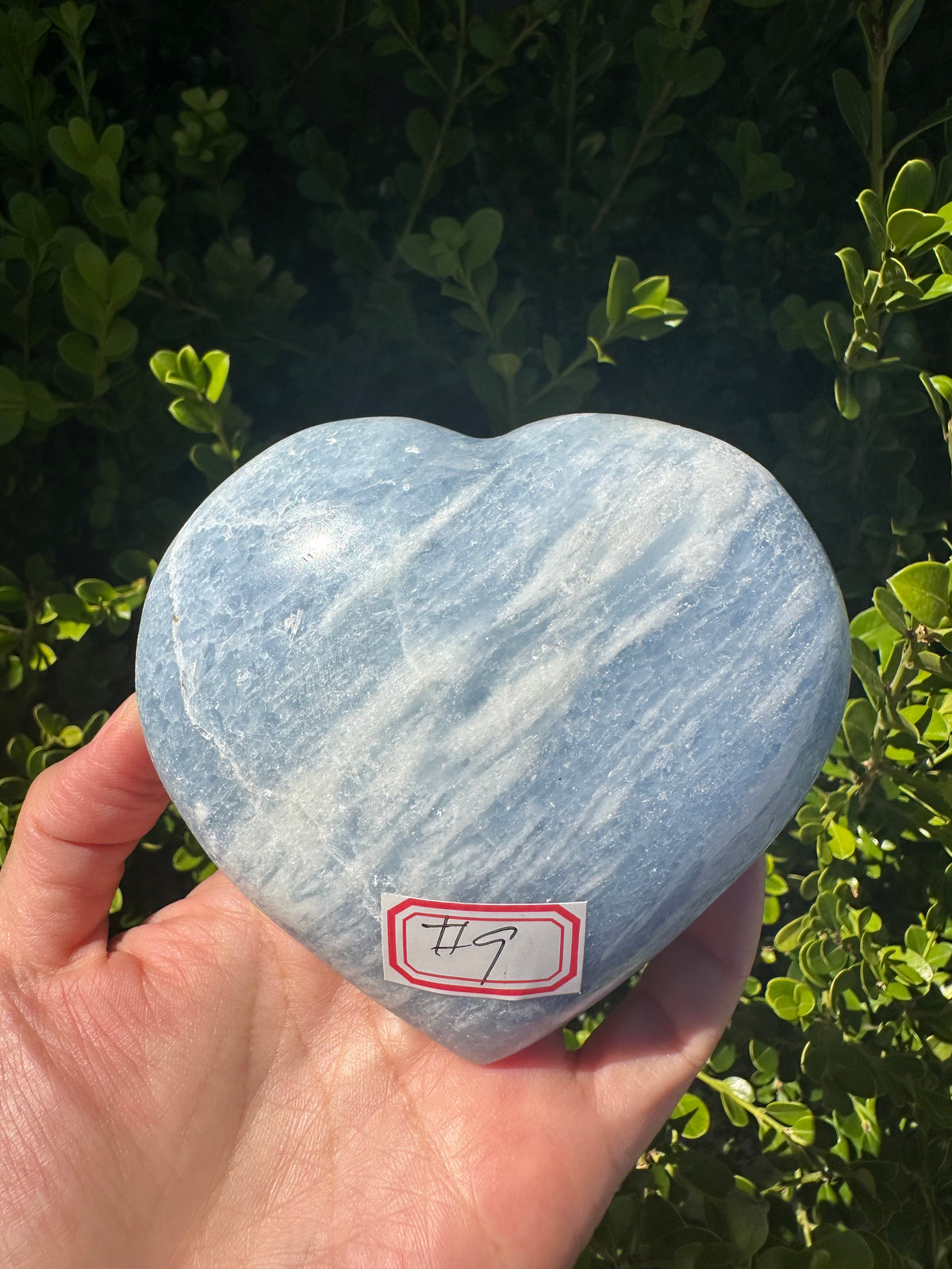 Blue Calcite Heart with Cloudy Blue Pattern | 484g 9.7cm Exact Piece #9