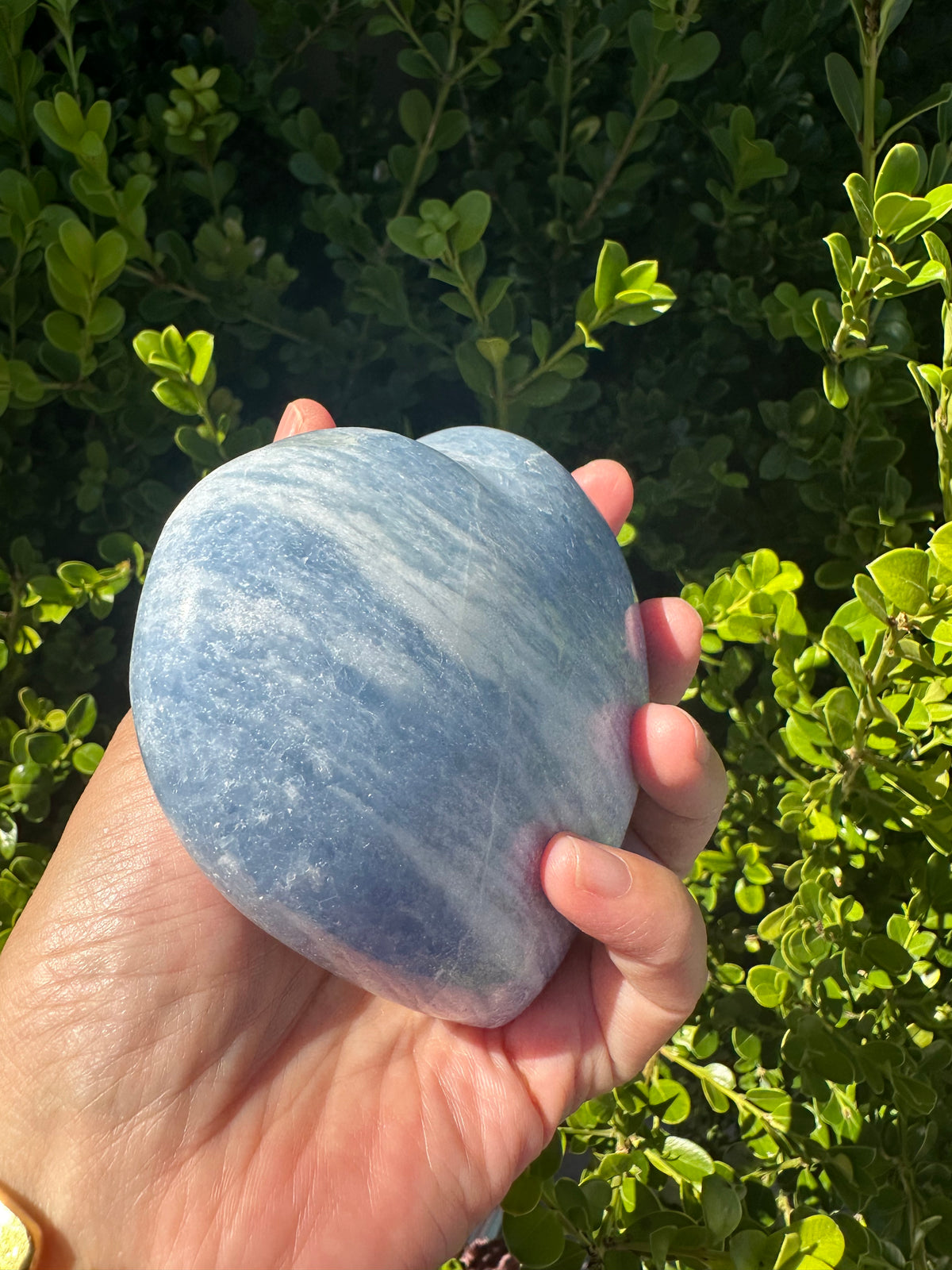 Blue Calcite Heart with Cloudy Blue Pattern | 484g 9.7cm Exact Piece #9