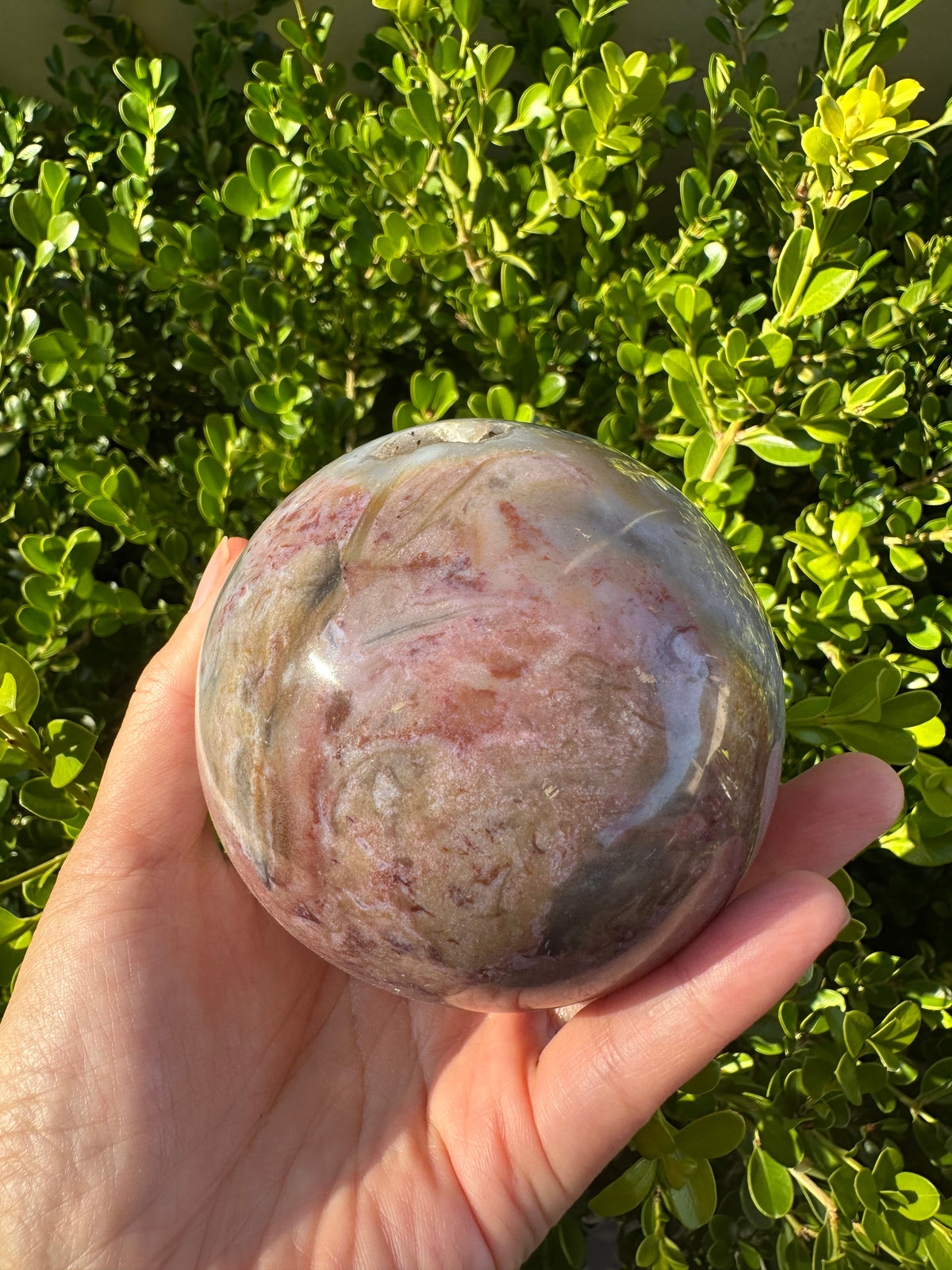 Ocean Agate Sphere with Natural Banding | 778g 8.2cm Exact Piece #1