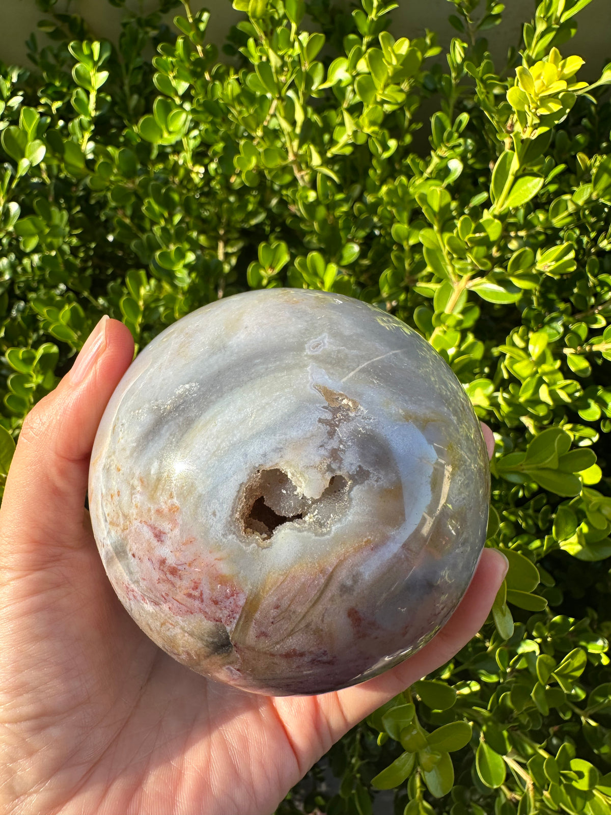 Ocean Agate Sphere with Natural Banding | 778g 8.2cm Exact Piece #1