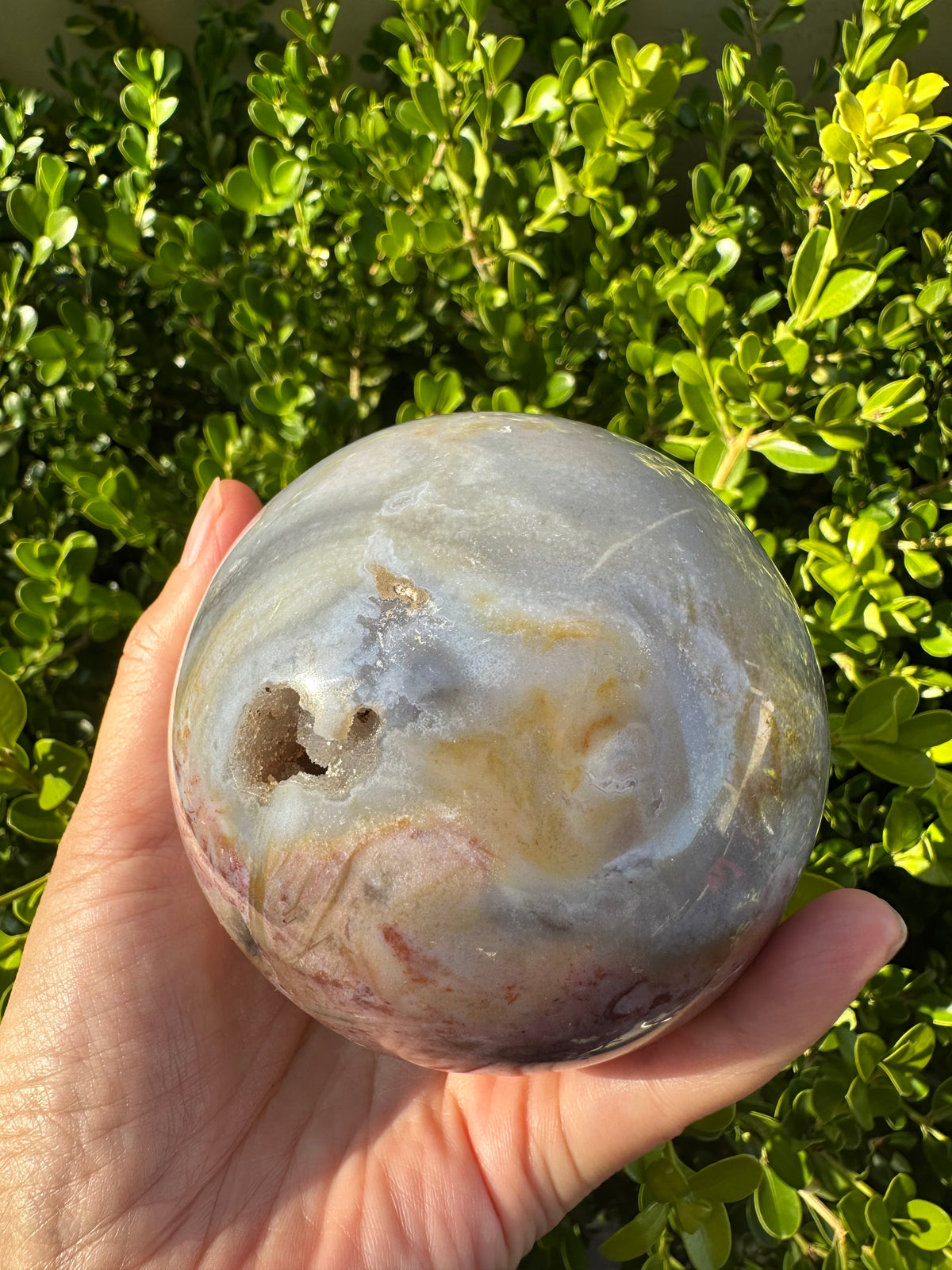 Ocean Agate Sphere with Natural Banding | 778g 8.2cm Exact Piece #1