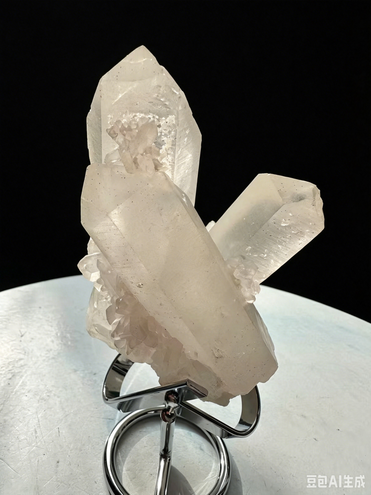 Clear Quartz Cluster with Silver Stand | 465g 12.8cm Exact Piece