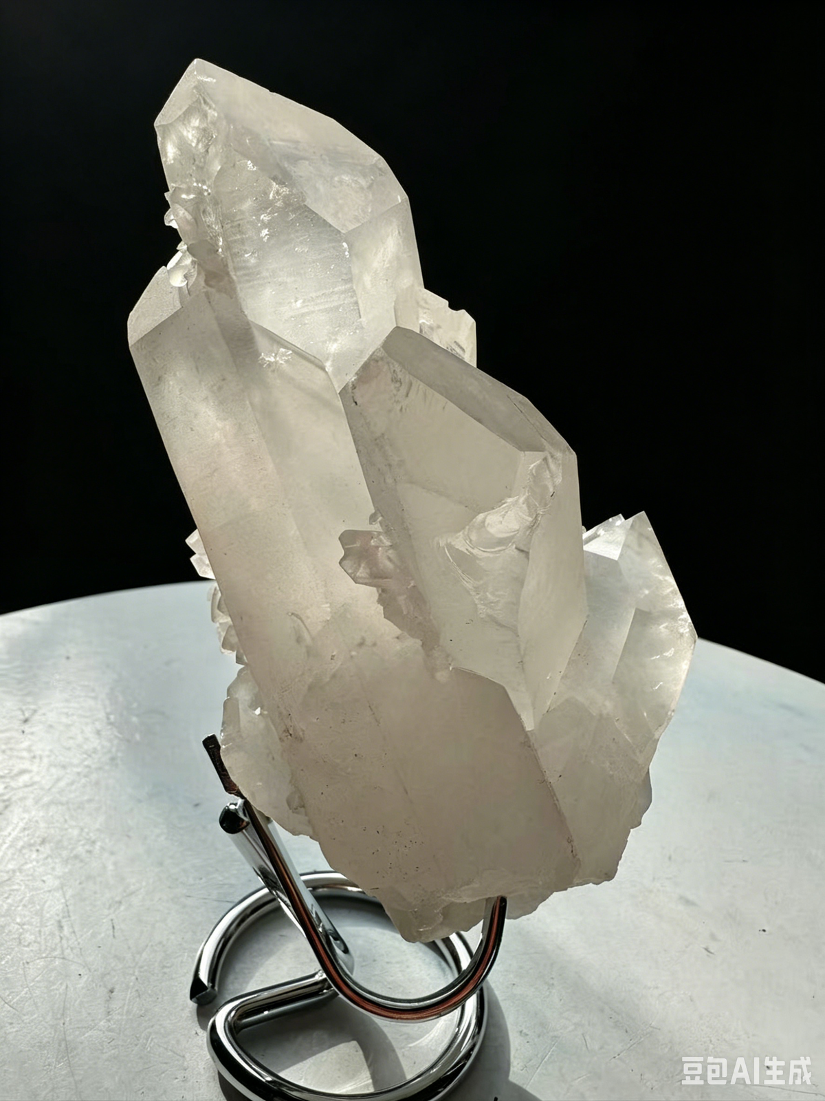 Clear Quartz Cluster with Silver Stand | 465g 12.8cm Exact Piece