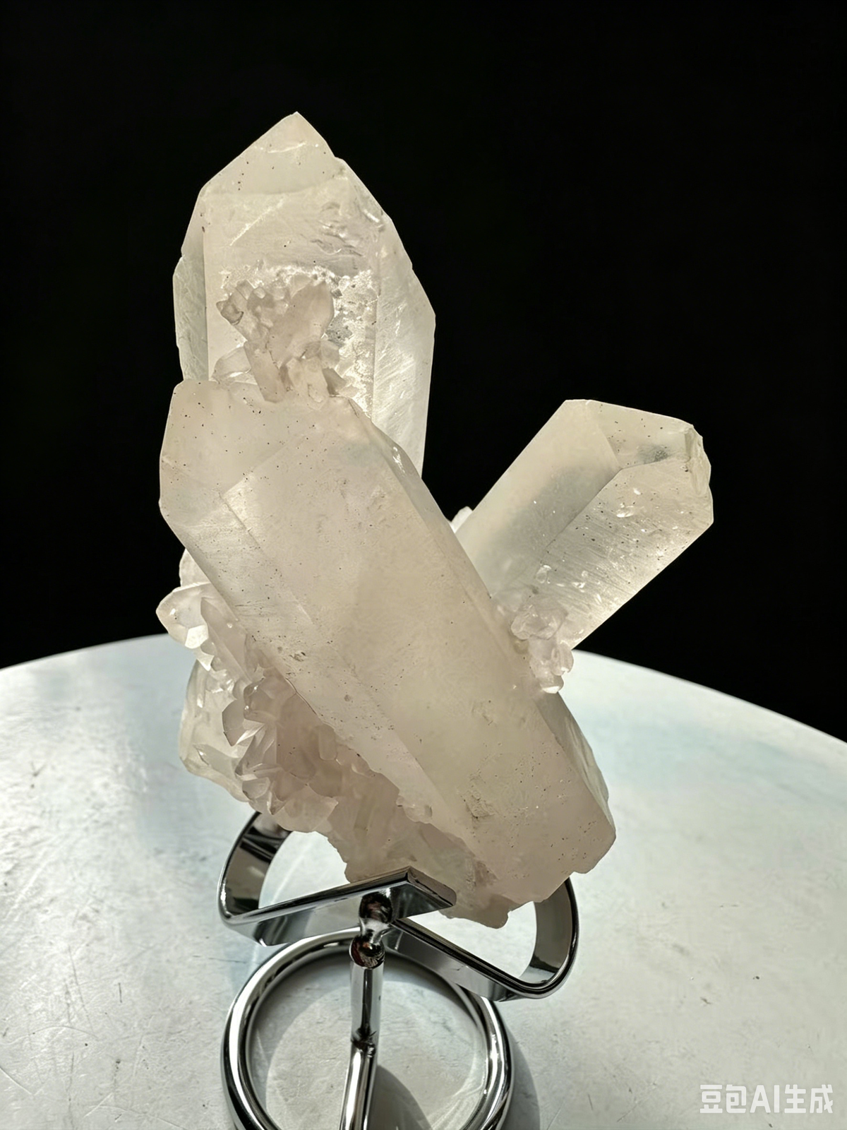 Clear Quartz Cluster with Silver Stand | 465g 12.8cm Exact Piece