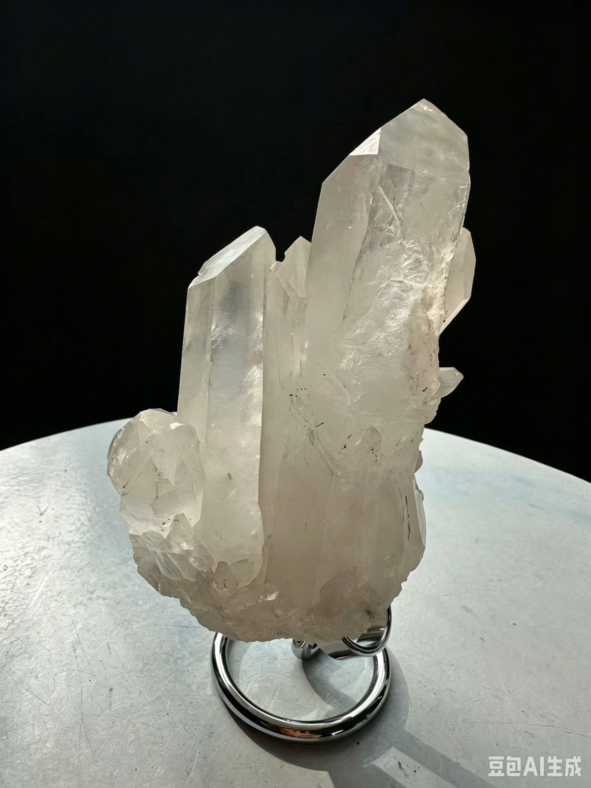 Clear Quartz Cluster with Silver Stand | 465g 12.8cm Exact Piece
