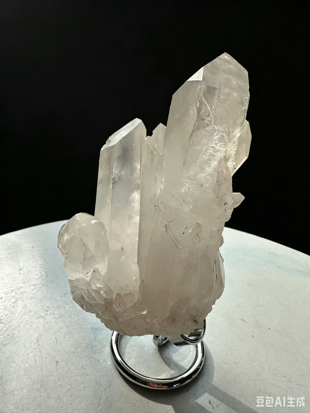 Clear Quartz Cluster with Silver Stand | 465g 12.8cm Exact Piece
