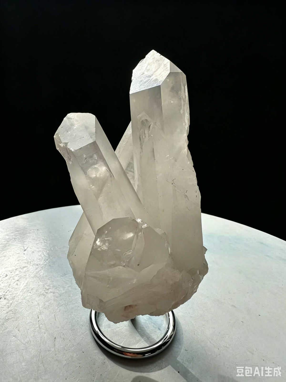 Clear Quartz Cluster with Silver Stand | 465g 12.8cm Exact Piece
