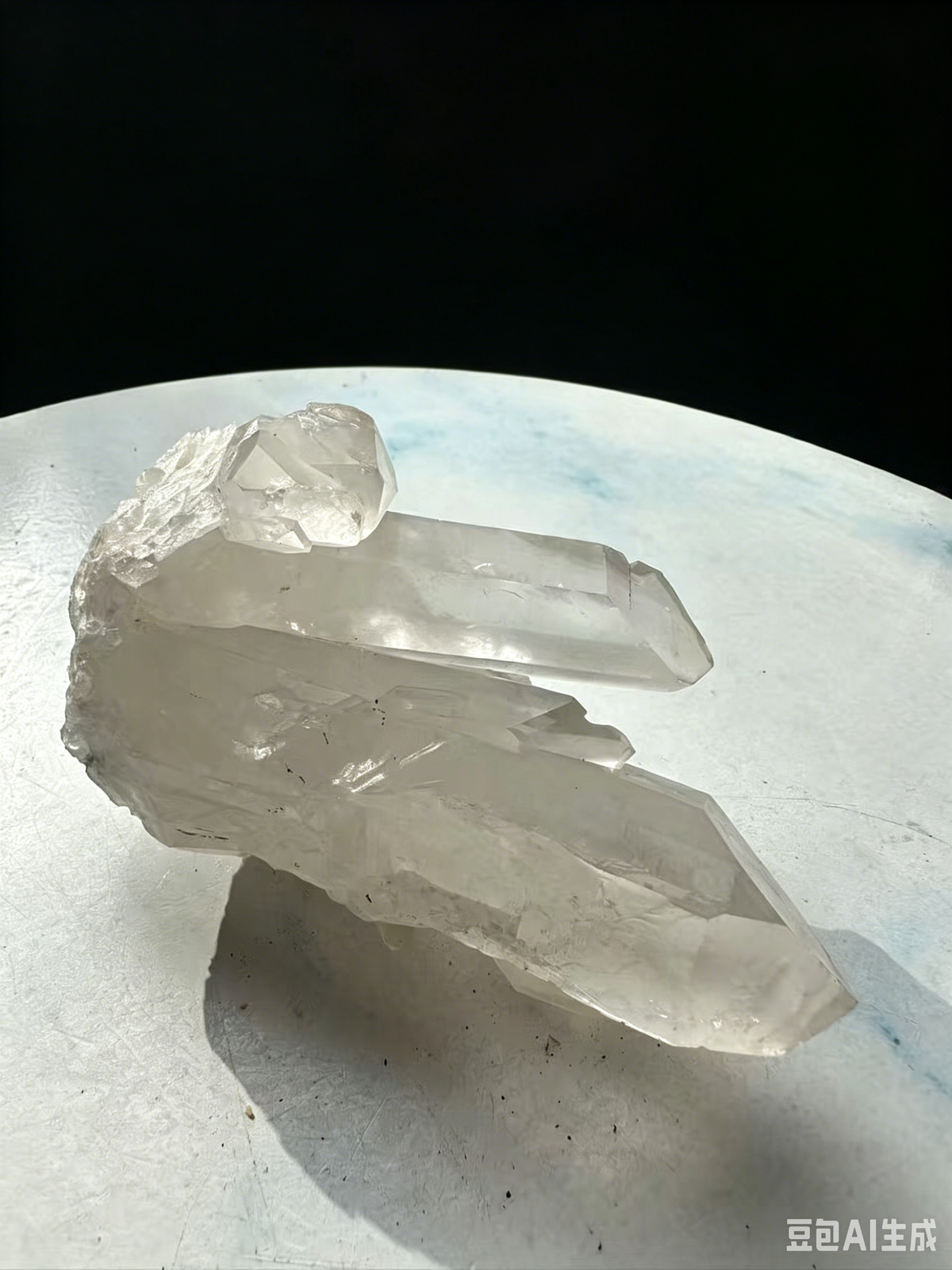 Clear Quartz Cluster with Silver Stand | 465g 12.8cm Exact Piece