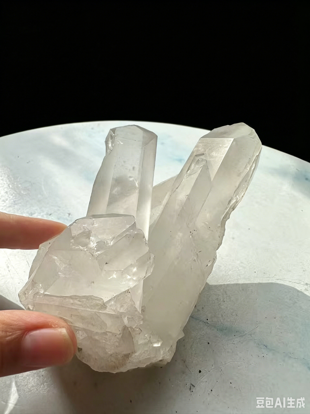 Clear Quartz Cluster with Silver Stand | 465g 12.8cm Exact Piece