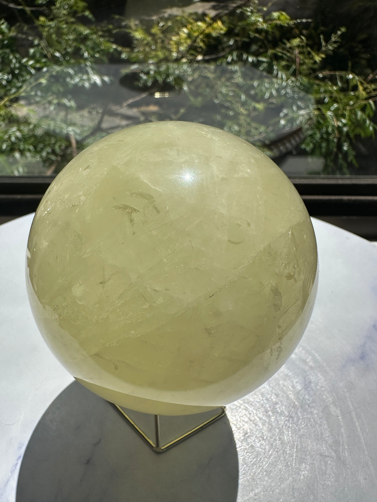 Brazilian Citrine Sphere with Golden Colour, Exact Piece #5 – polished surface detail