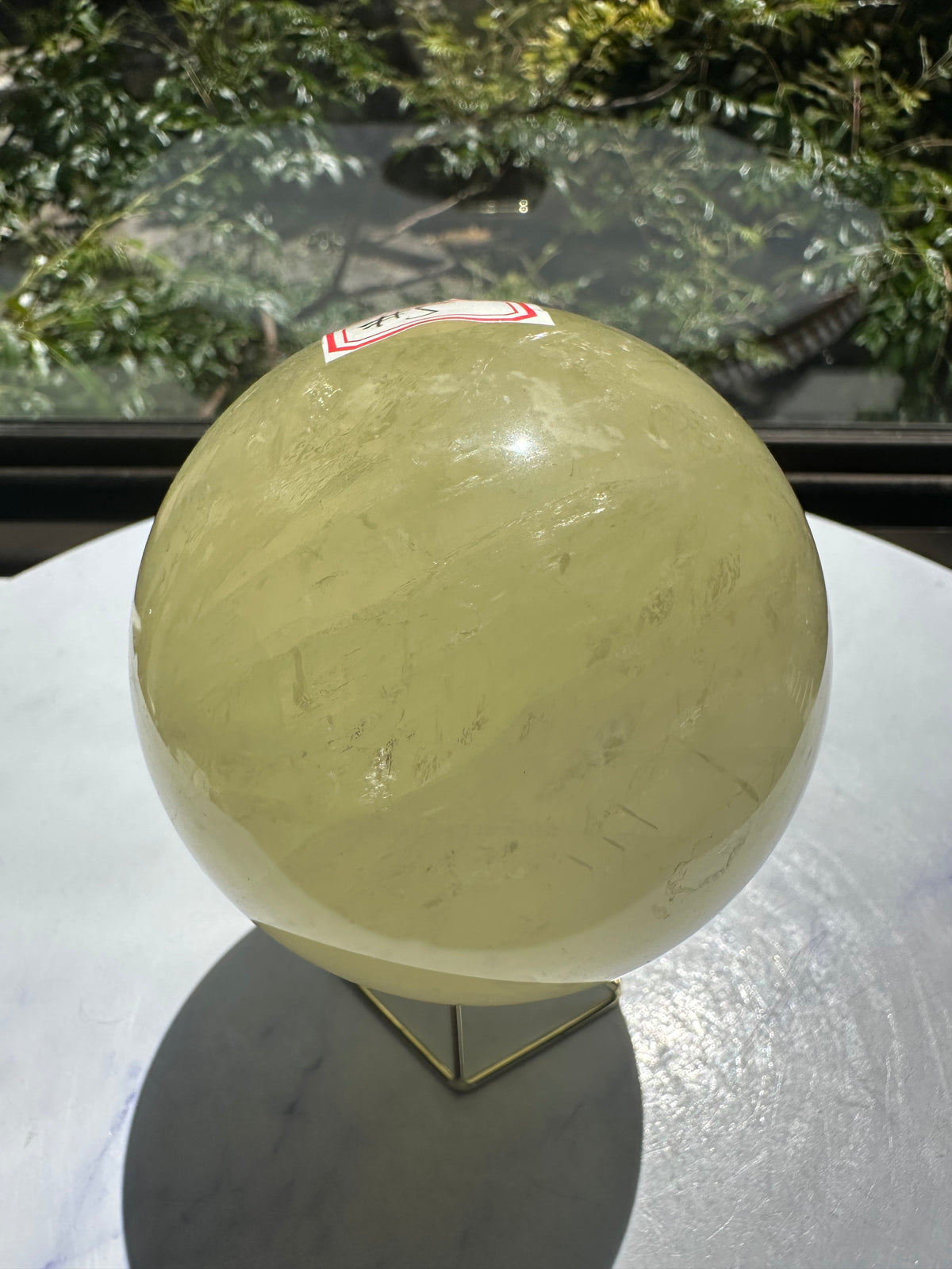 Brazilian Citrine Sphere with Golden Colour, Exact Piece #5 – back view