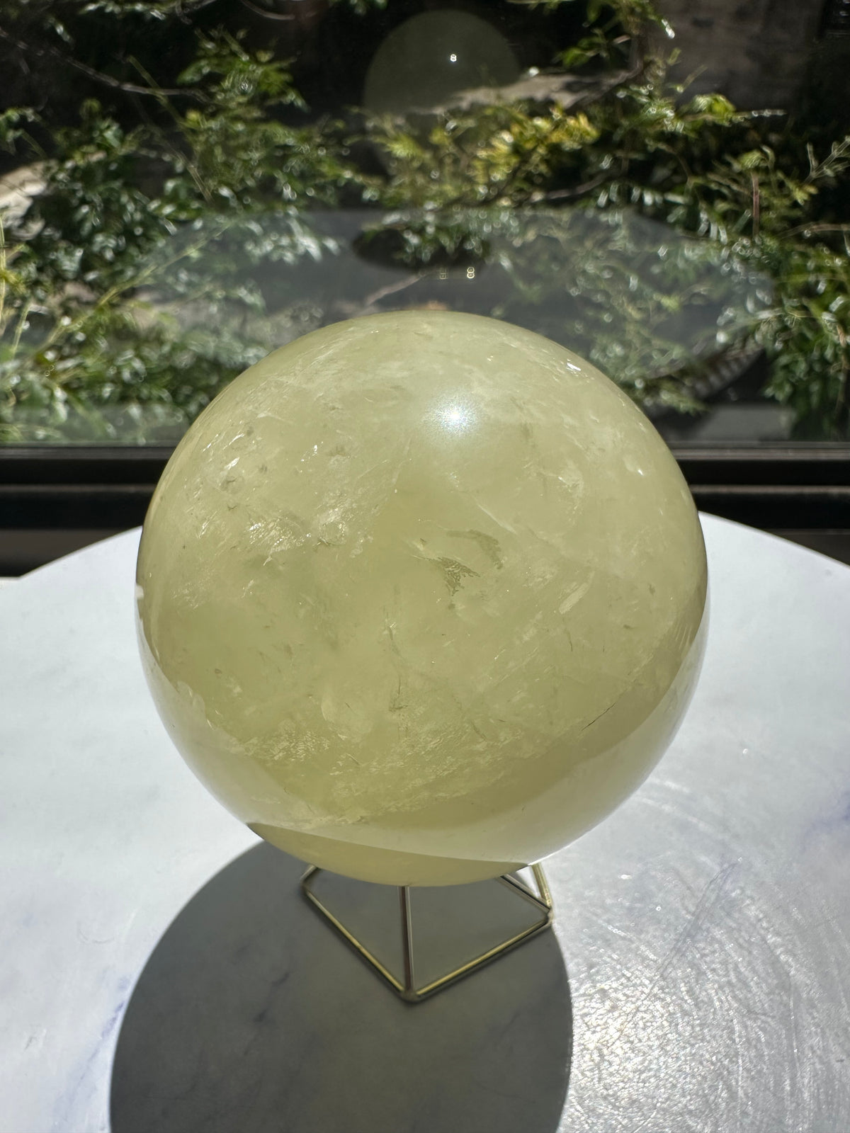 Brazilian Citrine Sphere with Golden Colour, Exact Piece #5 – front view