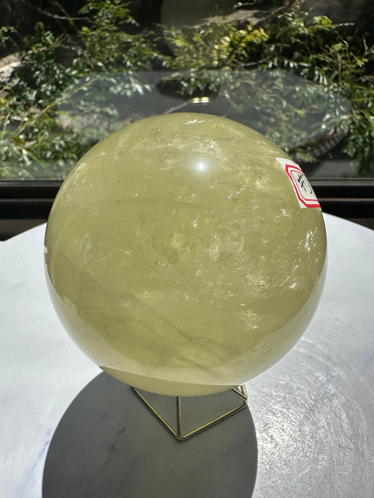 Brazilian Citrine Sphere with Golden Colour, Exact Piece #5 – top view
