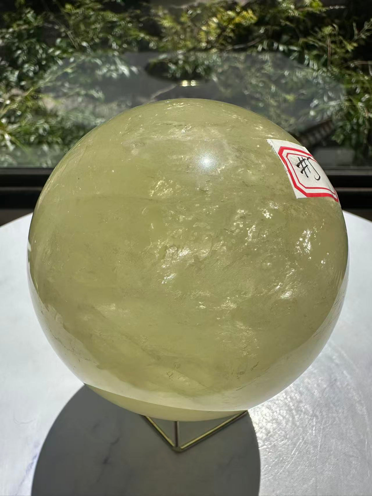 Brazilian Citrine Sphere with Golden Colour, Exact Piece #5 – base view