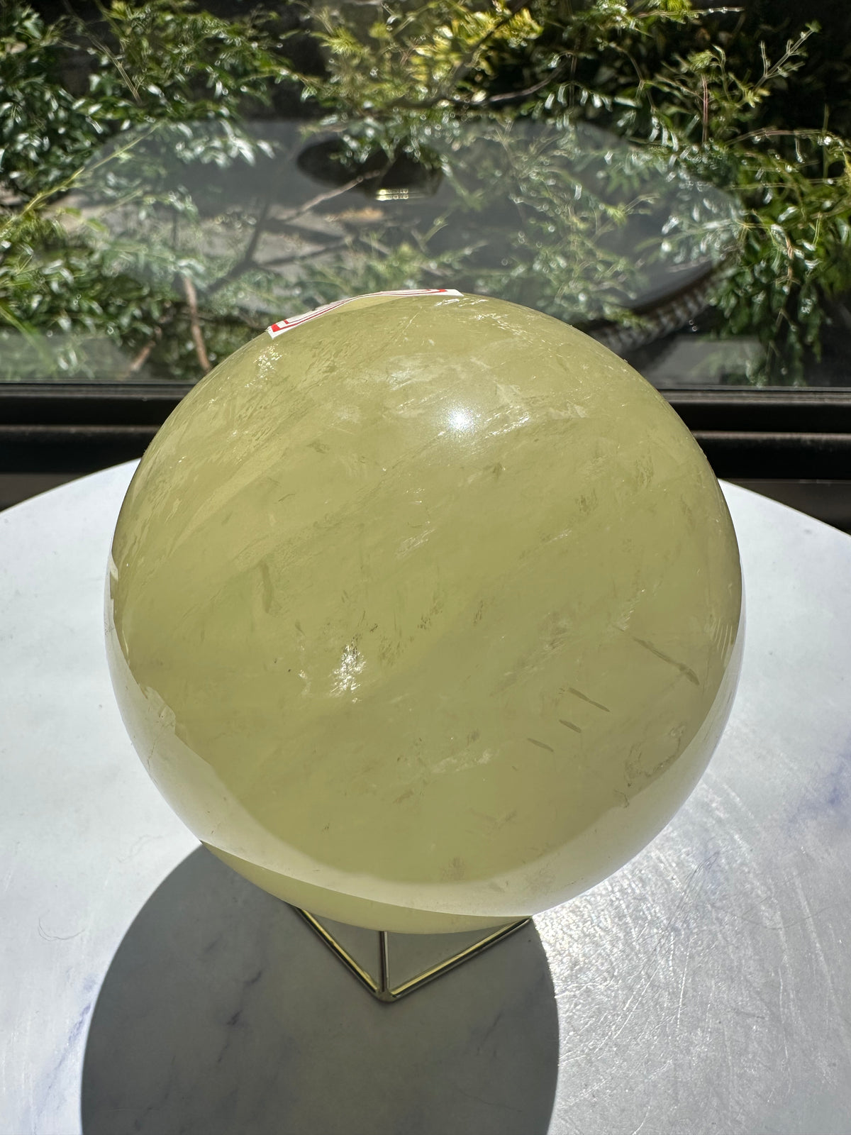 Brazilian Citrine Sphere with Golden Colour, Exact Piece #5 – golden colour detail