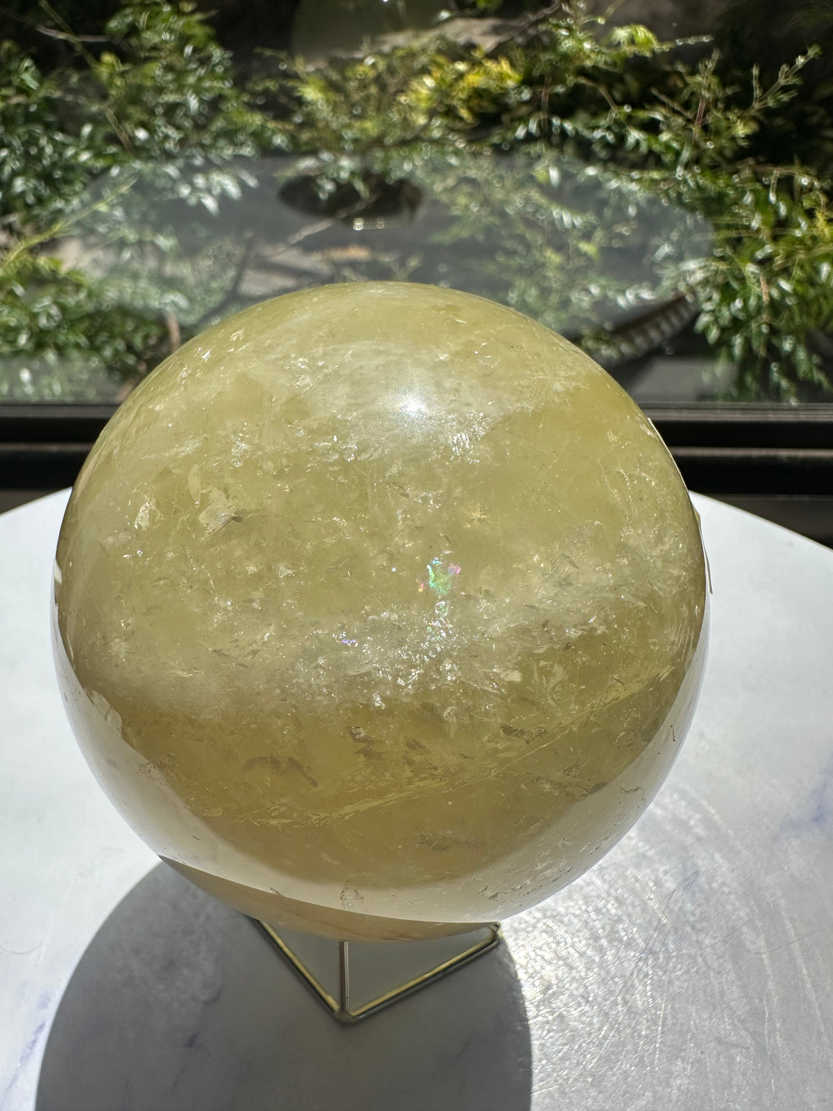 Brazilian Citrine Sphere with Golden Colour, Exact Piece #8 – base view