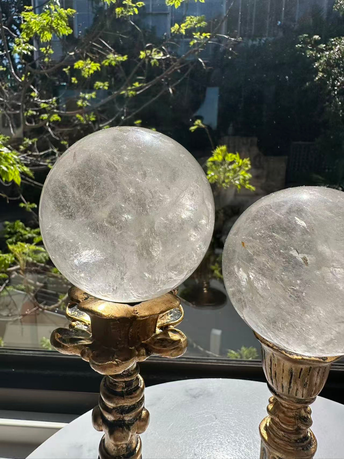 Large Clear Quartz Sphere | Natural Crystal Ball 7–8cm