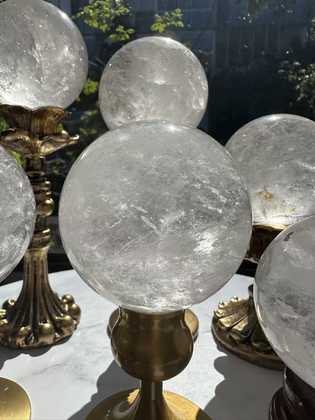 Large Clear Quartz Sphere | Natural Crystal Ball 7–8cm