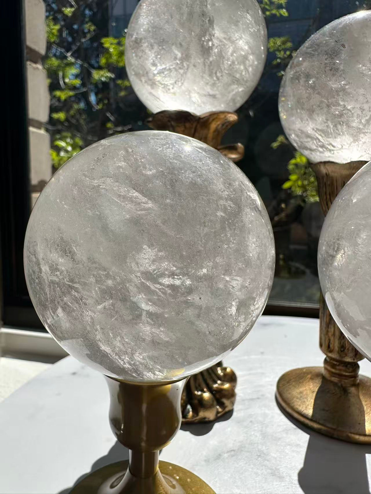Large Clear Quartz Sphere | Natural Crystal Ball 7–8cm