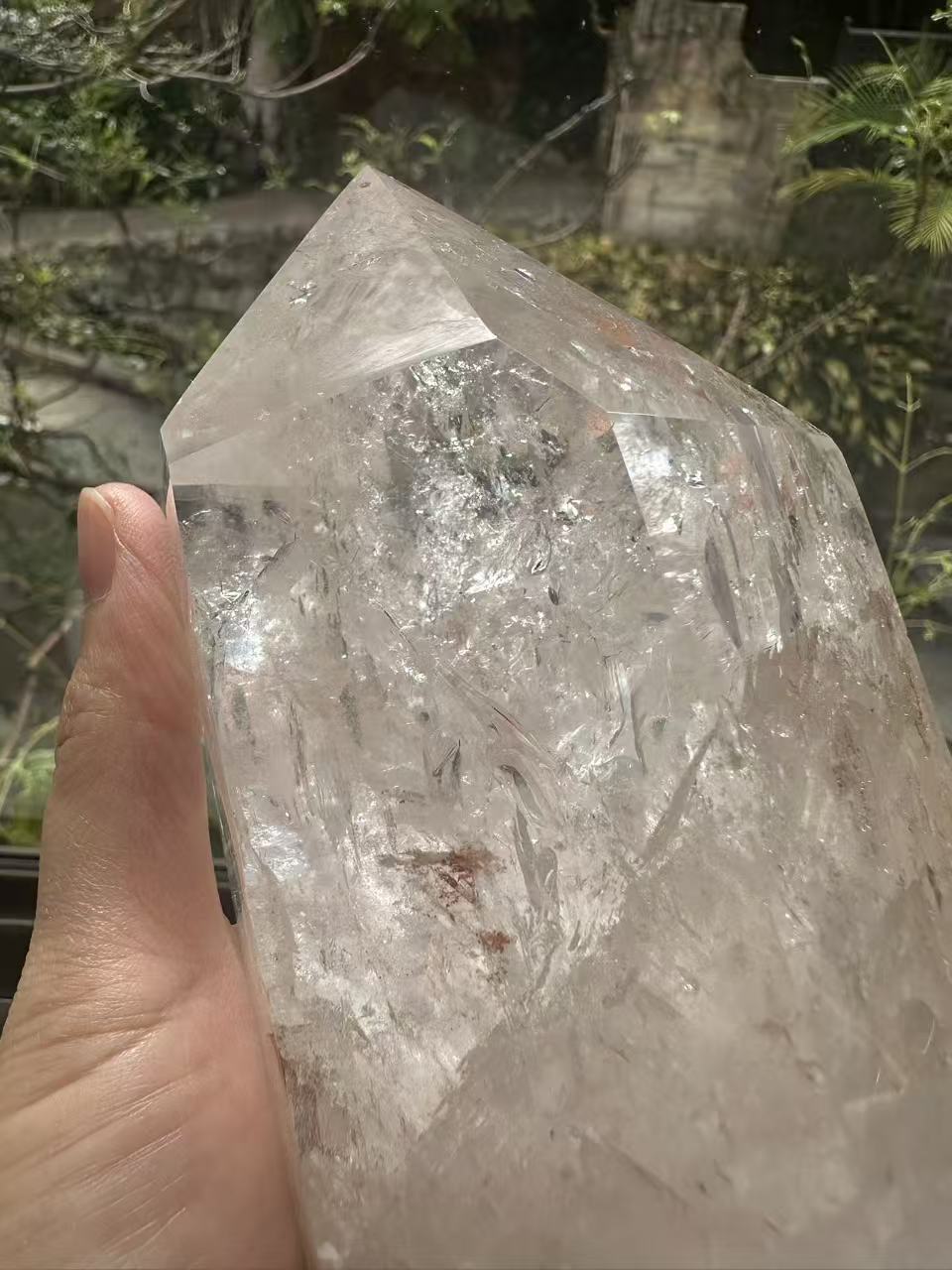 Clear Quartz Tower with Rainbow & Wooden Base | 536g 11.6cm Exact Piece #10