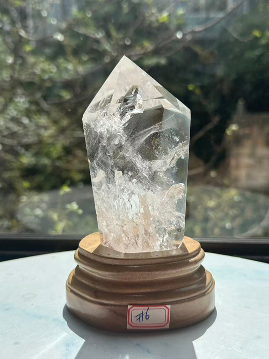 Large Clear Quartz Tower with Custom Base (551g) - Exact Piece #6