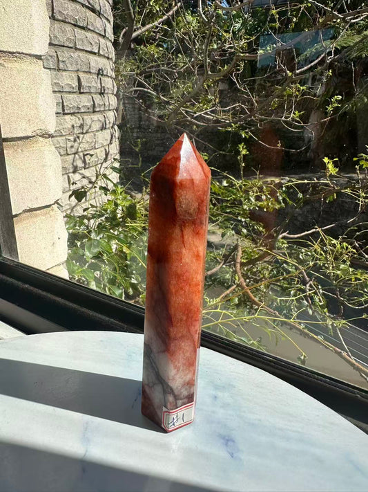 Large Fire Quartz Tower (Hematoid Quartz) | Root Chakra Grounding & Vitality Crystal, christmas crystal gift #1