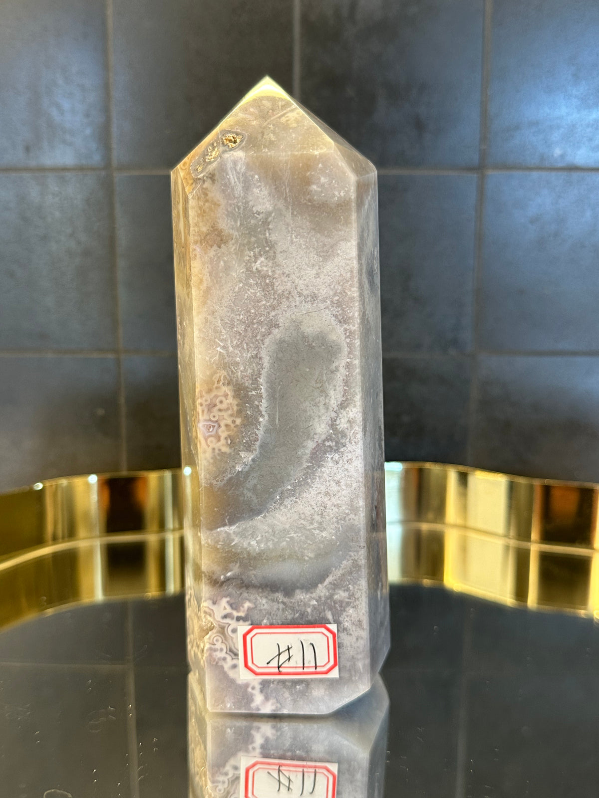 Flower Agate Tower with Blossom Inclusions | 841g 15.4cm Exact Piece #11