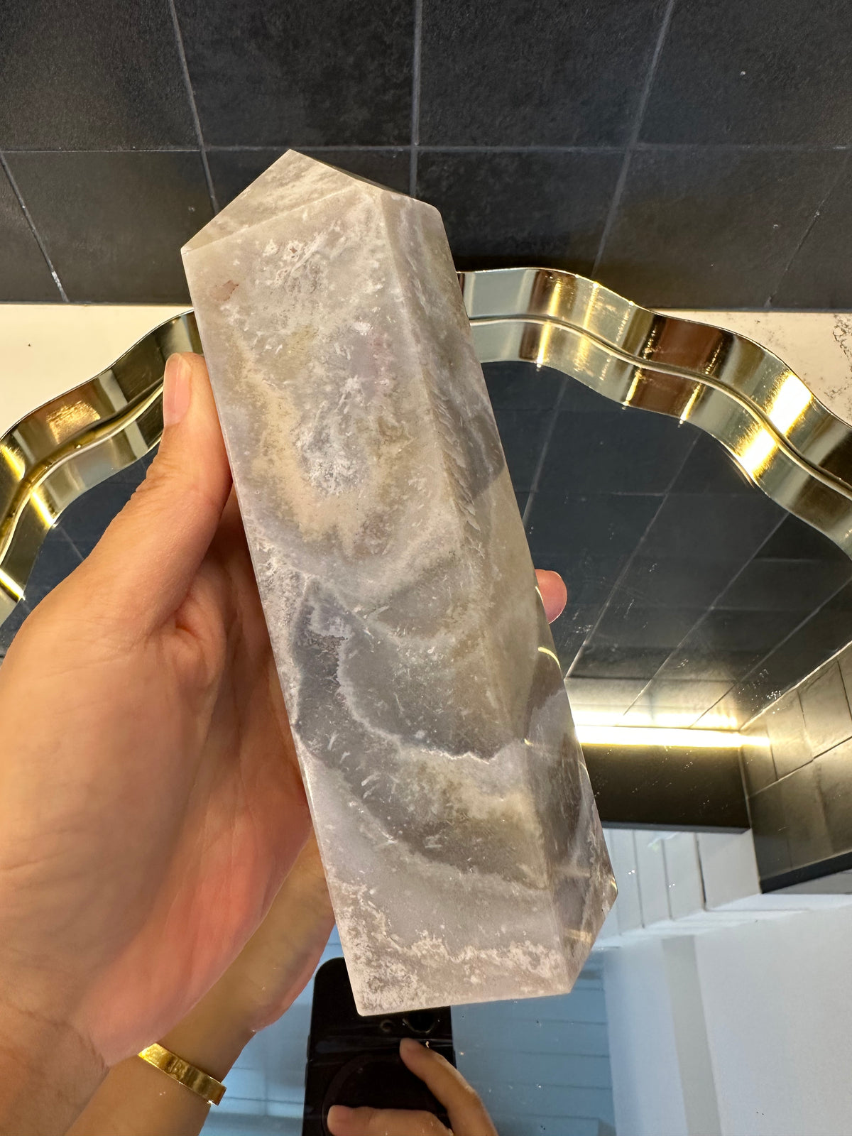 Flower Agate Tower with Blossom Inclusions | 841g 15.4cm Exact Piece #11