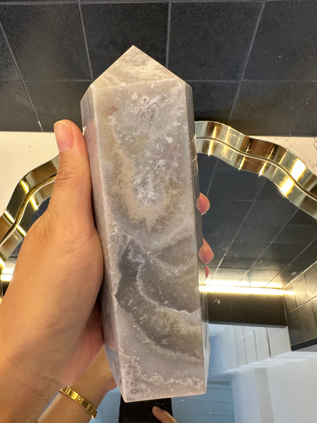 Flower Agate Tower with Blossom Inclusions | 841g 15.4cm Exact Piece #11