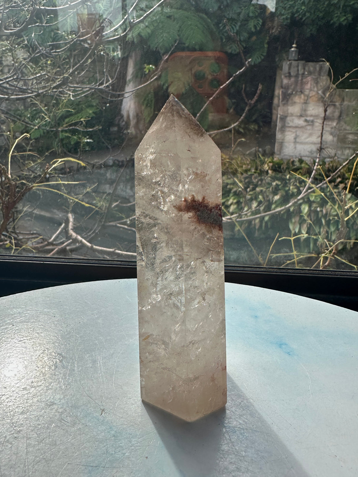 Garden Quartz (Lodolite) Tower – 366g, Rainbows #10 — exact crystal, view 10 of 13