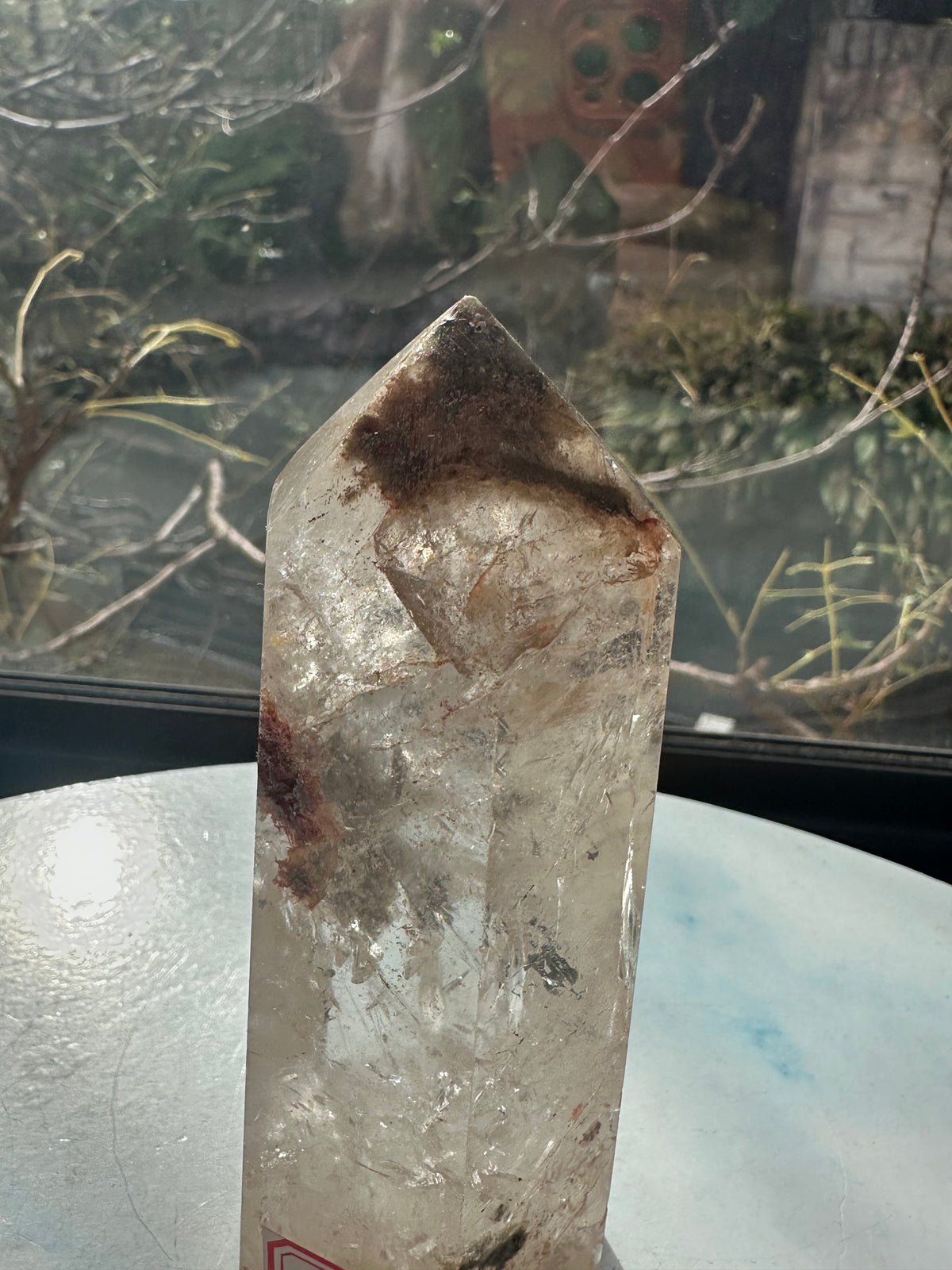 Garden Quartz (Lodolite) Tower – 366g, Rainbows #10 — exact crystal, view 6 of 13