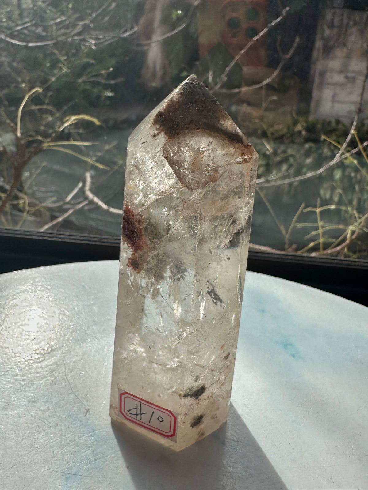 Garden Quartz (Lodolite) Tower – 366g, Rainbows #10 — exact crystal, view 7 of 13