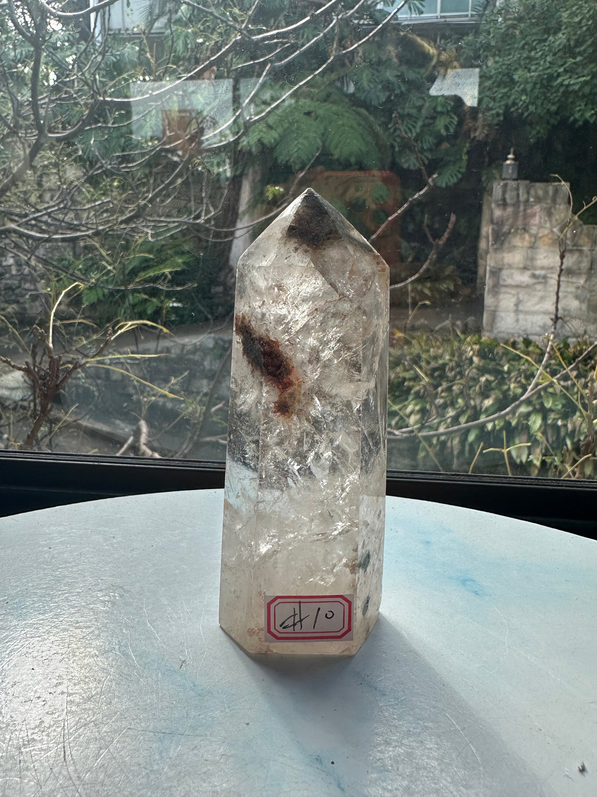 Garden Quartz (Lodolite) Tower – 366g, Rainbows #10 — exact crystal, view 1 of 13