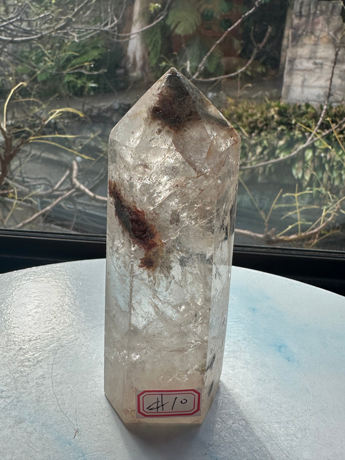Garden Quartz (Lodolite) Tower – 366g, Rainbows #10 — exact crystal, view 2 of 13