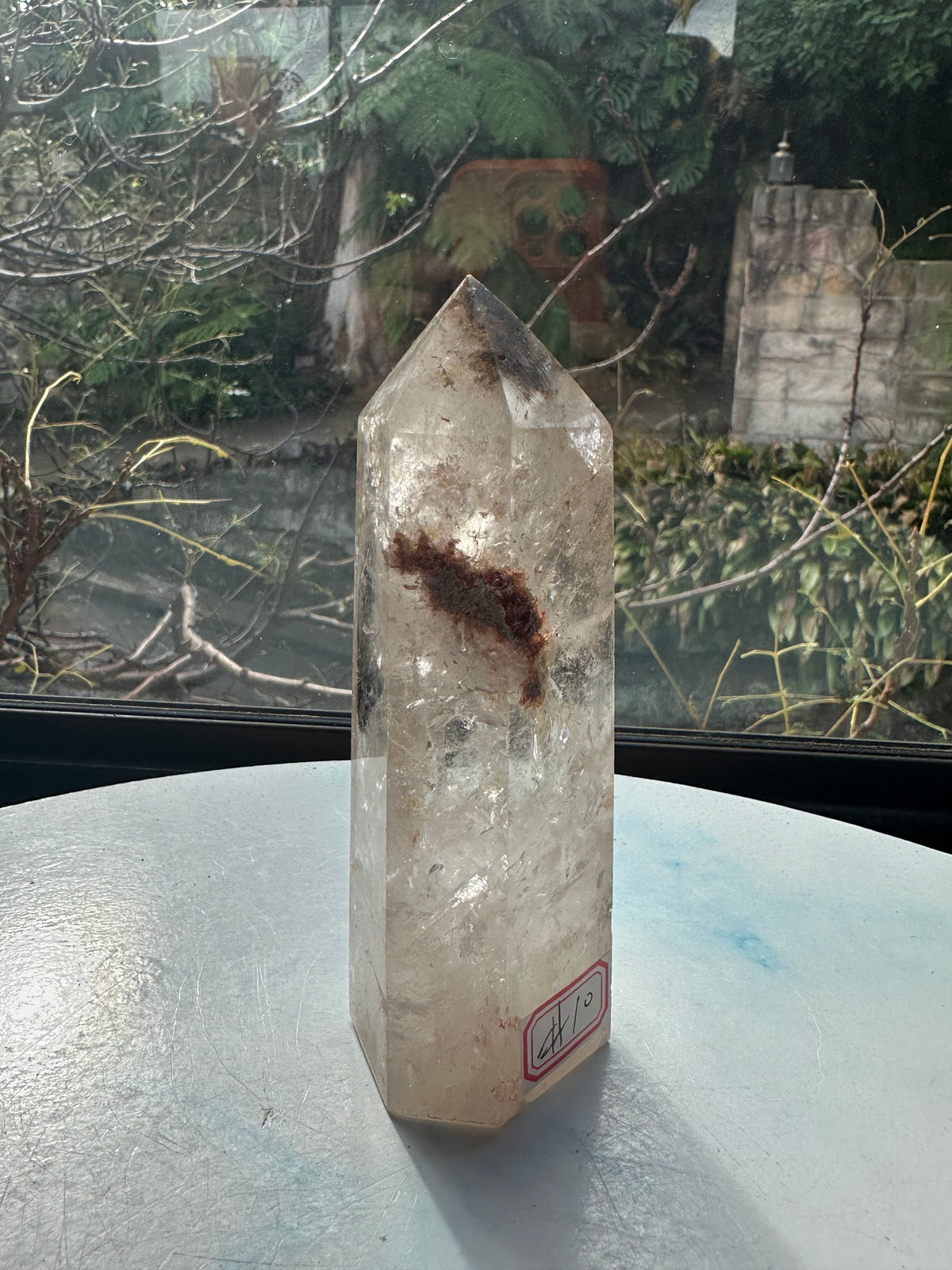 Garden Quartz (Lodolite) Tower – 366g, Rainbows #10 — exact crystal, view 9 of 13