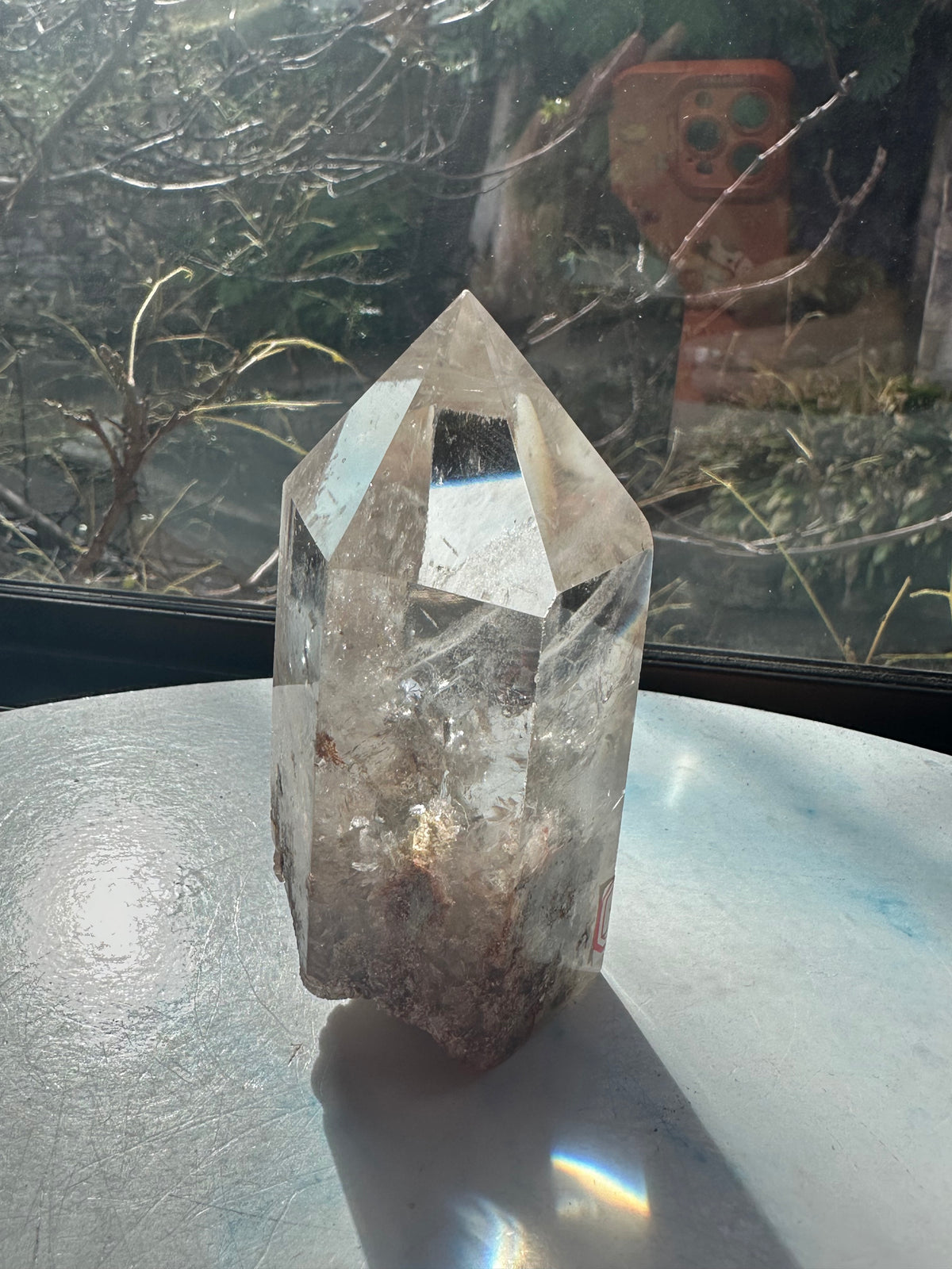 Garden Quartz (Lodolite) Tower – 318g, Rainbows #11 — exact crystal, view 4 of 12