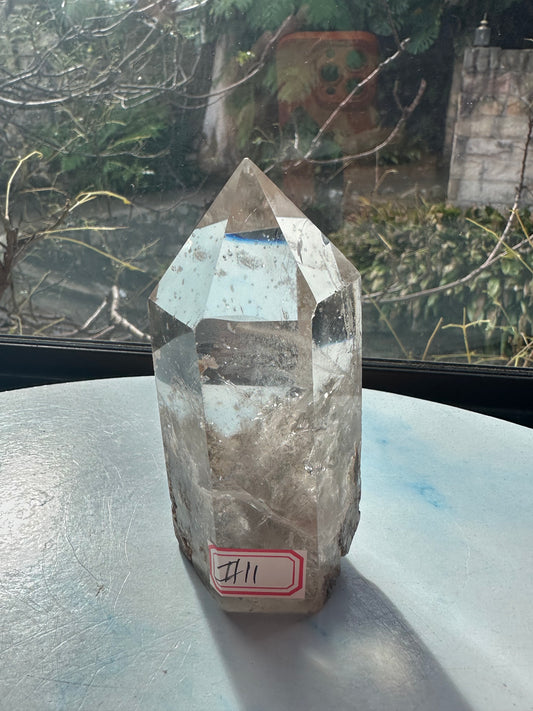 Rare Natural Large Garden Quartz Tower | Lodolite Crystal Point with Rainbows #11