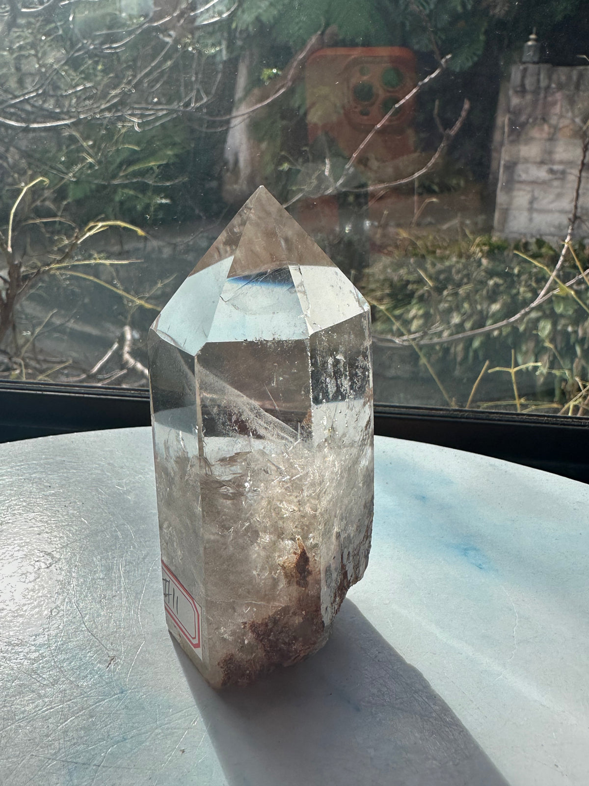 Garden Quartz (Lodolite) Tower – 318g, Rainbows #11 — exact crystal, view 7 of 12