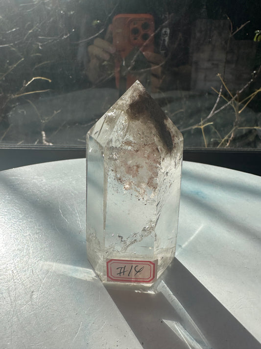 Rare Natural Large Garden Quartz Tower | Lodolite Crystal Point with Rainbows #14