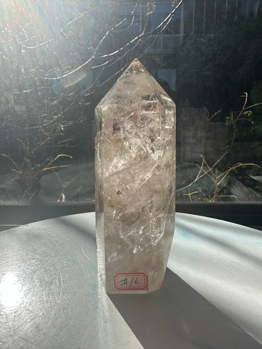 Rare Natural Large Garden Quartz Tower | Lodolite Crystal Point with Rainbows #16
