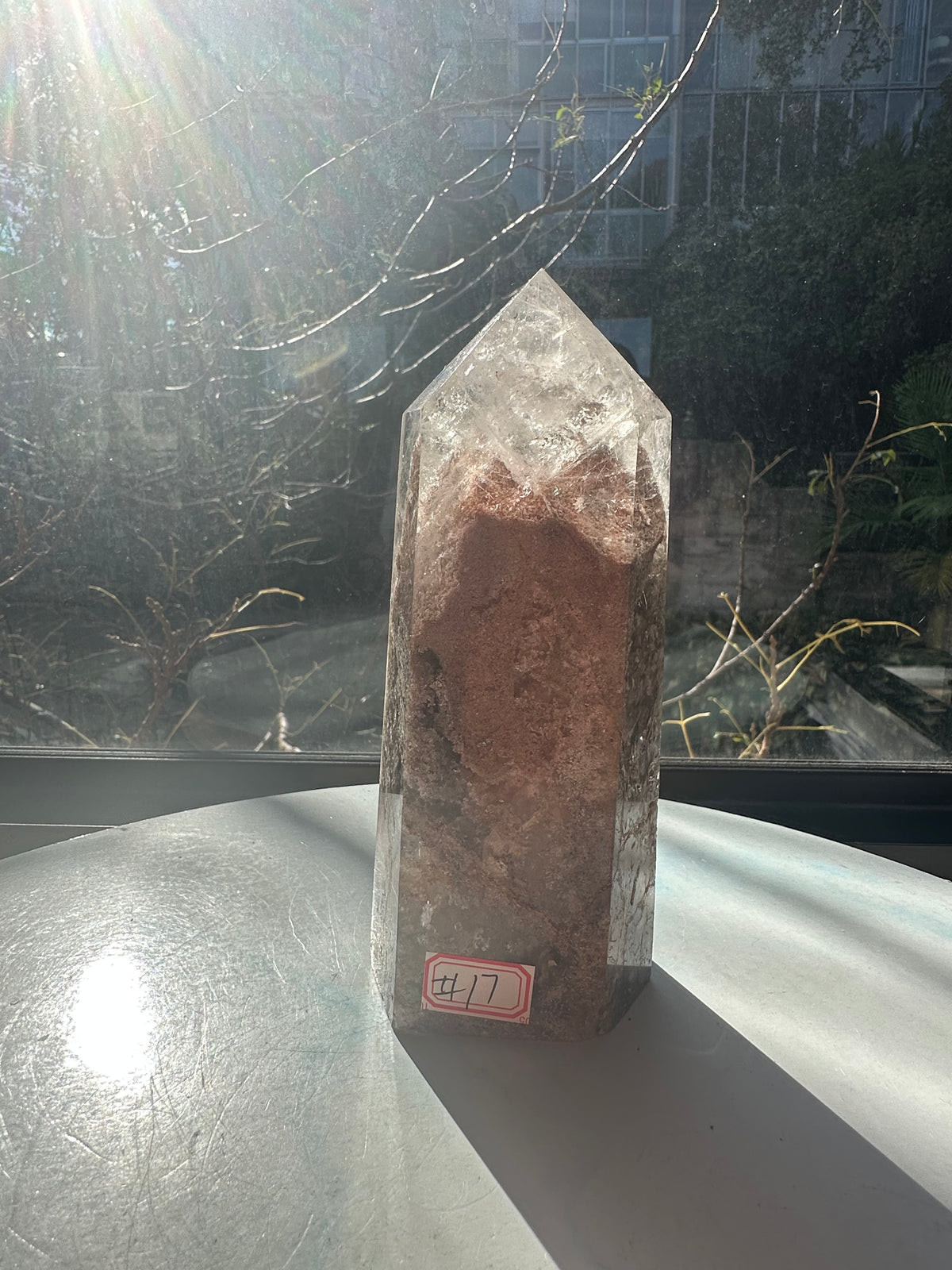 Garden Quartz (Lodolite) Tower – 861g, Rainbows #17 — exact crystal, view 2 of 12