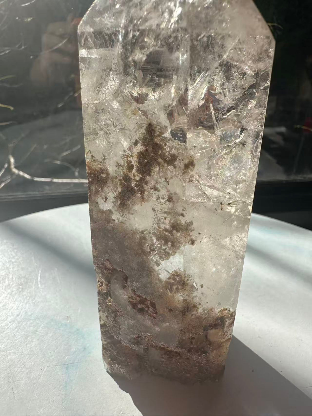 Garden Quartz (Lodolite) Tower – 861g, Rainbows #17 — exact crystal, view 12 of 12