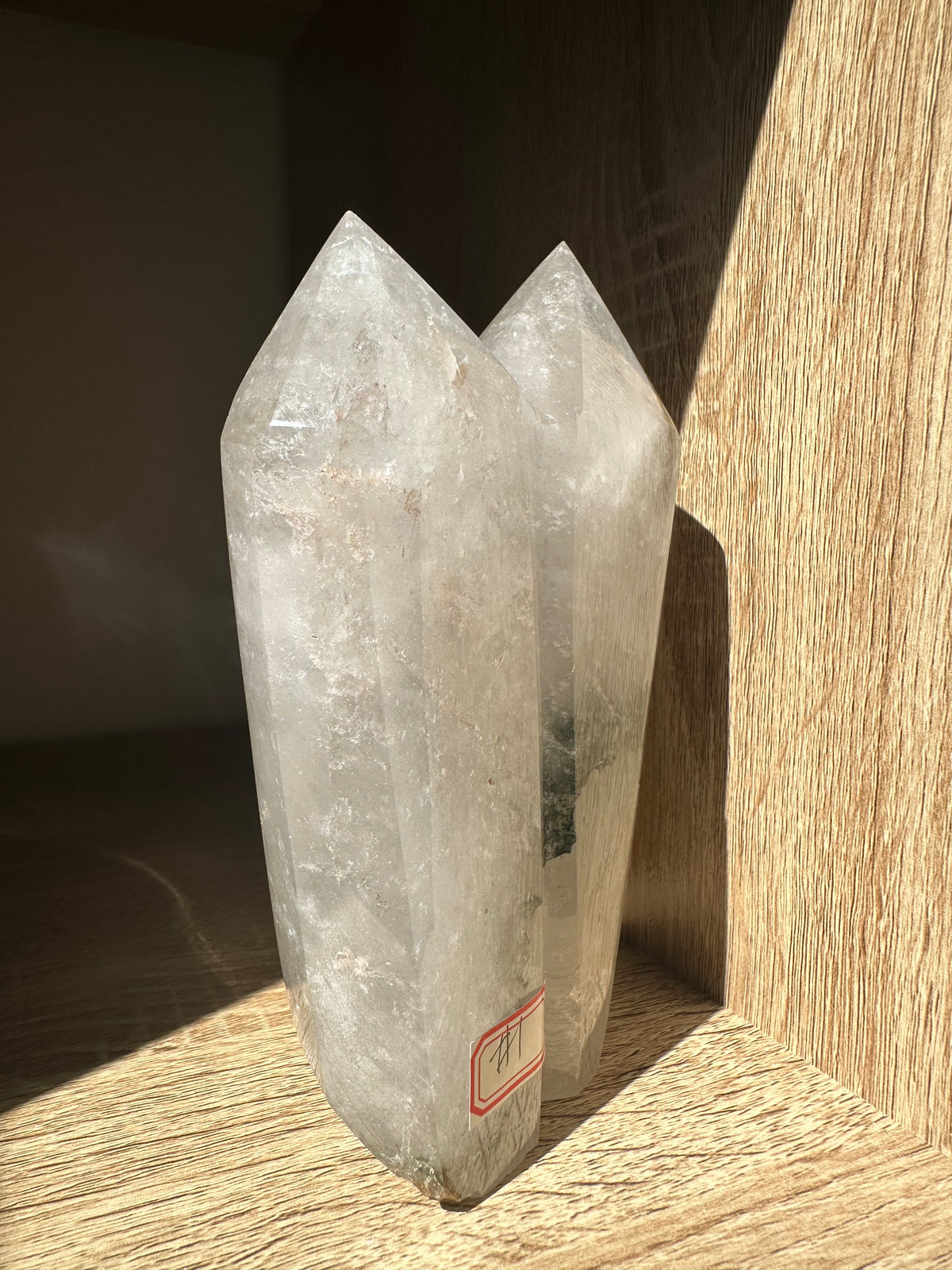 Garden Quartz (Lodolite) Twin Tower – 846g #1 — exact crystal, view 6 of 6