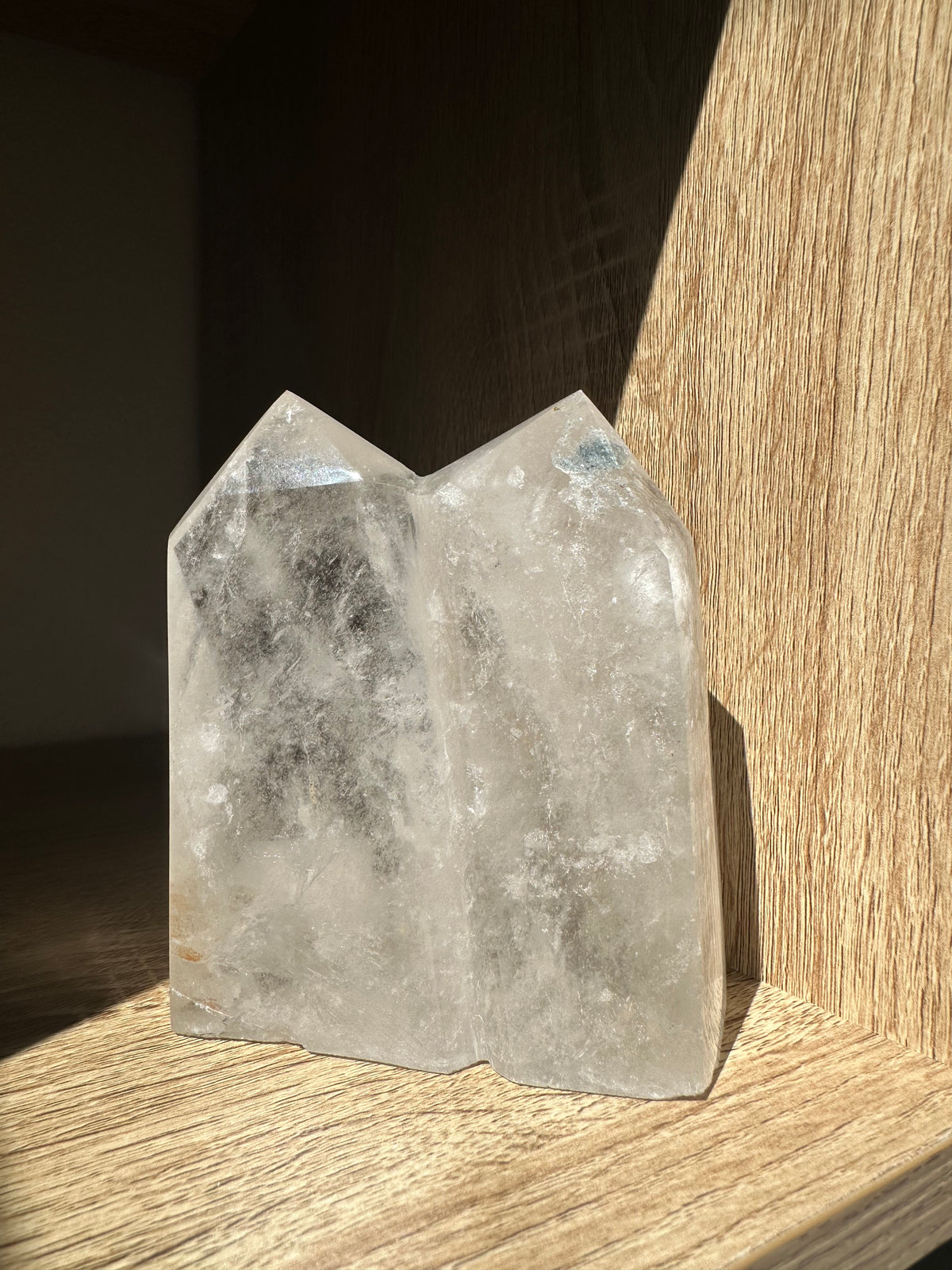 Garden Quartz (Lodolite) Twin Tower – 840g #4 — exact crystal, view 3 of 8